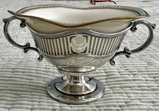 1940s TIFFANY & Co Sterling Silver w/ Lenox Porcelain Insert Caviar Boat Dish