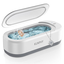 46kHz Ultrasonic Jewelry Cleaner 12oz Tank for Rings Glasses Dentures