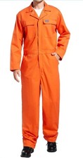 HISEA Mens Work Coveralls Workwear Jumpsuit Boiler Suit Orange. Size MEDIUM