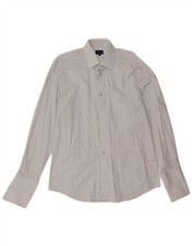 JAEGER Mens Formal Shirt Size 15 1/2 Medium Blue Check Cotton SG10