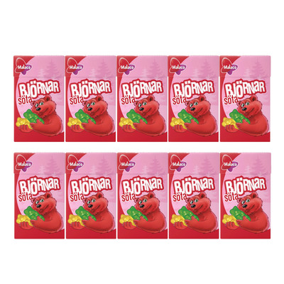 10x Malaco Sweet Bears 32g | Schwedische Gummibonbons Multipack