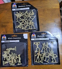 3 Packs Mummy Army Witch Characters & Skeleton Army Plastic Action Figures DIY