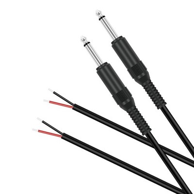 6.35Mm 1/4'' to Speaker Wire Adapter, 2-Pack 1Ft 6.3Mm TS Mono Male Plug to Bare
