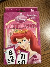 1 pack Disney Princess Multiplication flash cards home school 36 cards