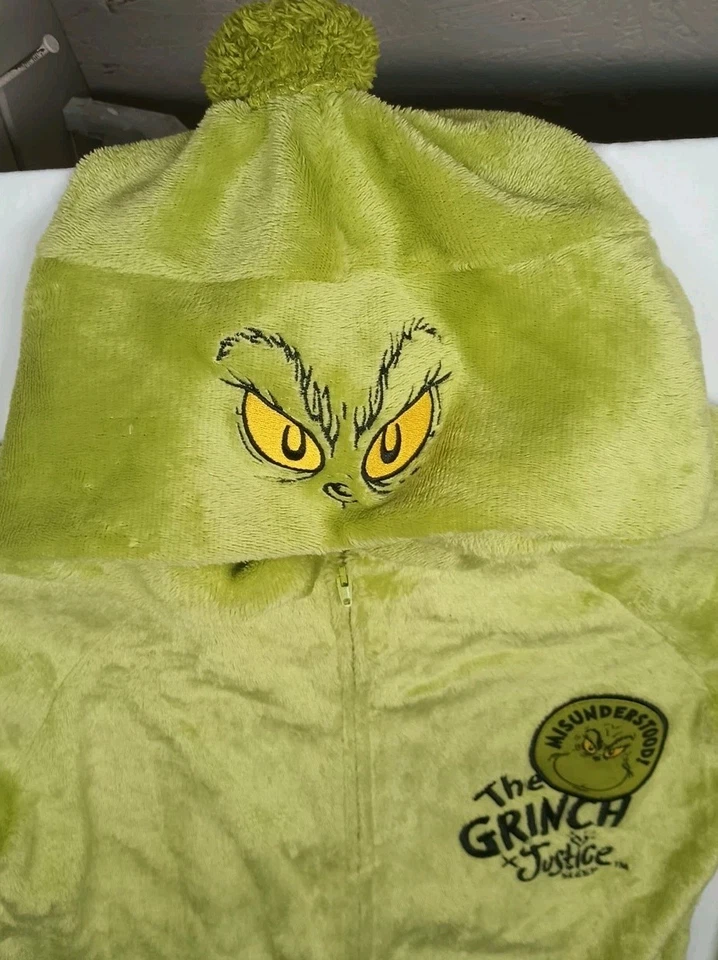 Pijama de una pieza The Grinch talla XL 14/16 traje de unión niño niña disfraz de Navidad Foto 4 de 4