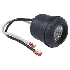 Legrand Pass & Seymour 201CC12 Medium Base A26 Rubber Pigtail Lamp Holder,... 