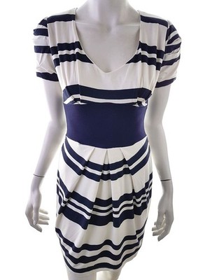 SAVIDA Damen Minikleid Gr. 40 Weiß Viskose Kurzer Ärmel Kurz V-Ausschnitt
