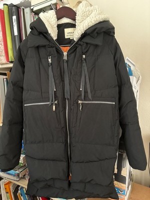 Orolay Fashionable Black Thickened Down Jacket with orange size XS