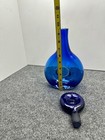 Blenko 5931 Wayne Husted Donut Decanter With Topper Blue With Factory Mark — photo 9