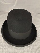 Stetson Hat Bowler Fitted Mens 7 1/8 Black Felt Lined Classic Vintage Formal