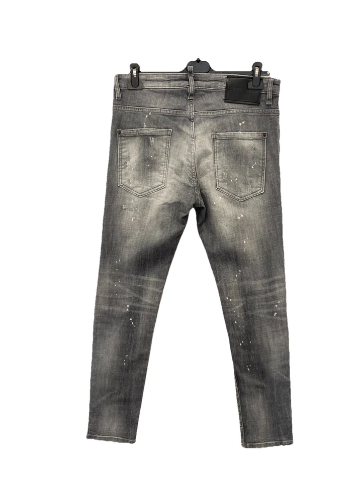 H73# Dsquared2 Skater Jean Gray Distressed Paint Splatter Italy Men’s Size 31 US - Image 2 of 4