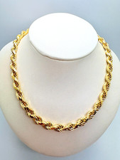 9ct Yellow Solid Gold Diamond Cut Rope Chain – 5.5mm – 24" - CHEAPEST ON EBAY