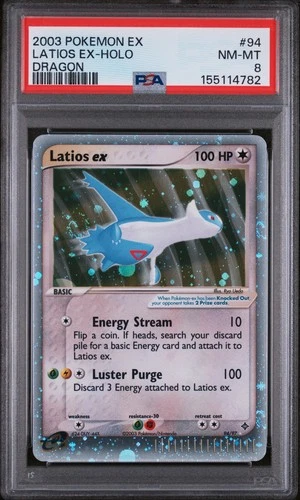 Pokemon Latios ex Holo EX Dragon 94/97 PSA 8