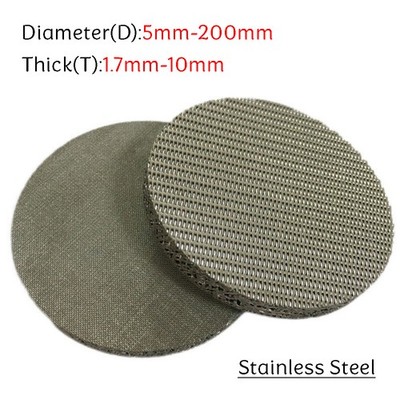 Stainless Steel Sintered Mesh Liquid and Gas Filtration 5mm-200mm Diameter