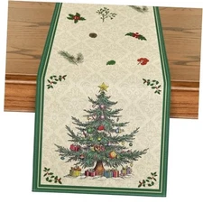  Xmas Tree Gift 210 GSM Christmas Table Runner 13" x 72", Table Runner Green