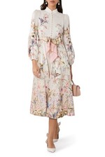 NEW ZIMMERMANN Rebellion Button Down Floral Maxi with Silk Belt Size AU1 S