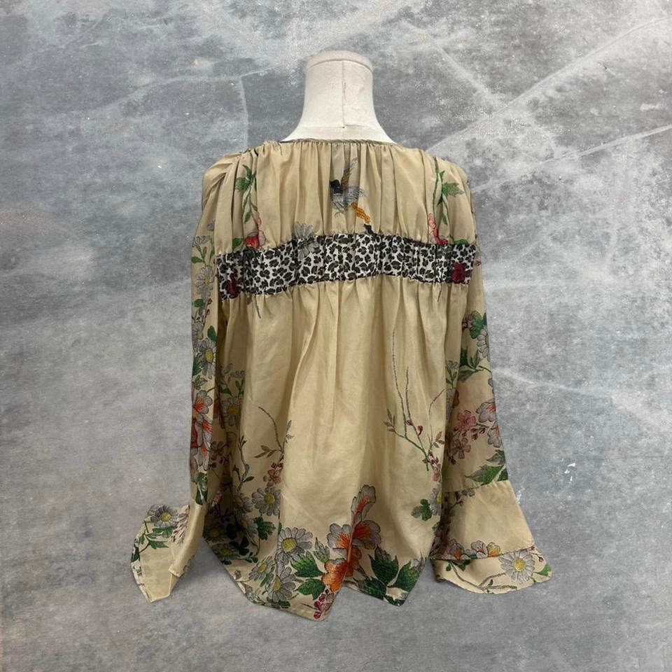 Blusa Johnny Was Kofi Seda Floral Estampado Animal XS Foto 2 de 4