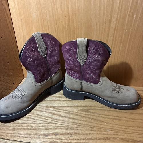 Ariat Boots Women's 9B Fatbaby Western Style Burgundy Red Round Toe (7C) - Picture 5 of 7