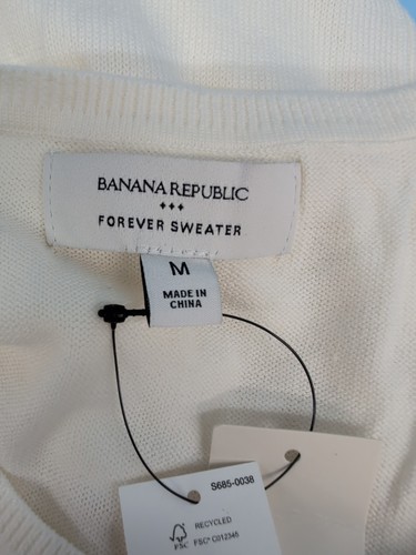 Banana Republic Ribbed Textured Crew Neck Pullover Women's Sweater M Snow Day - Picture 6 of 9