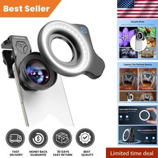 Professional Aluminum Macro Lens for iPhone Android with LED Ring Light