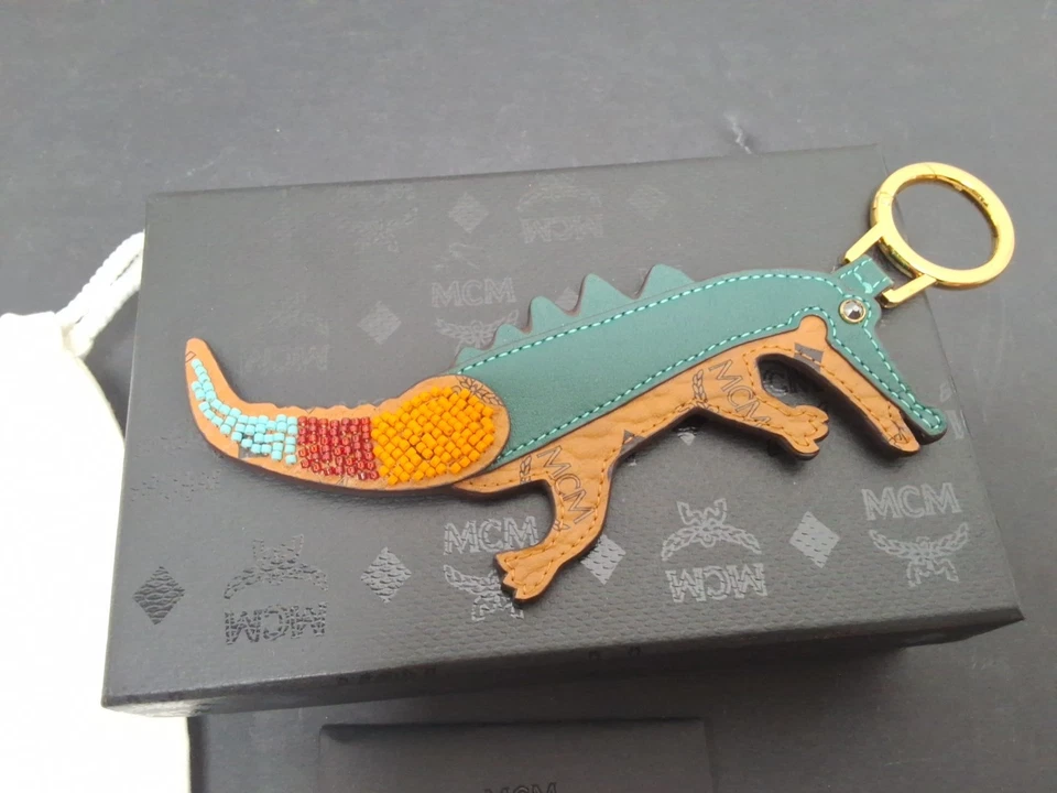 MCM Crocodile Zoo Visetos Leather Charm Keychain NEW box and dustbag - Image 2 of 4
