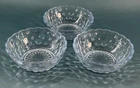 Set Of 3 Vintage Anchor Hocking Blue Glass Bubble Fruit Dessert Bowls 4 1/2"
