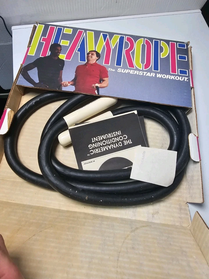 Vintage HeavyRope BodyFlex Corda de Salto Pesado Fitness Treinamento de Borracha Novo Com Caixa - Imagem 3 de 4