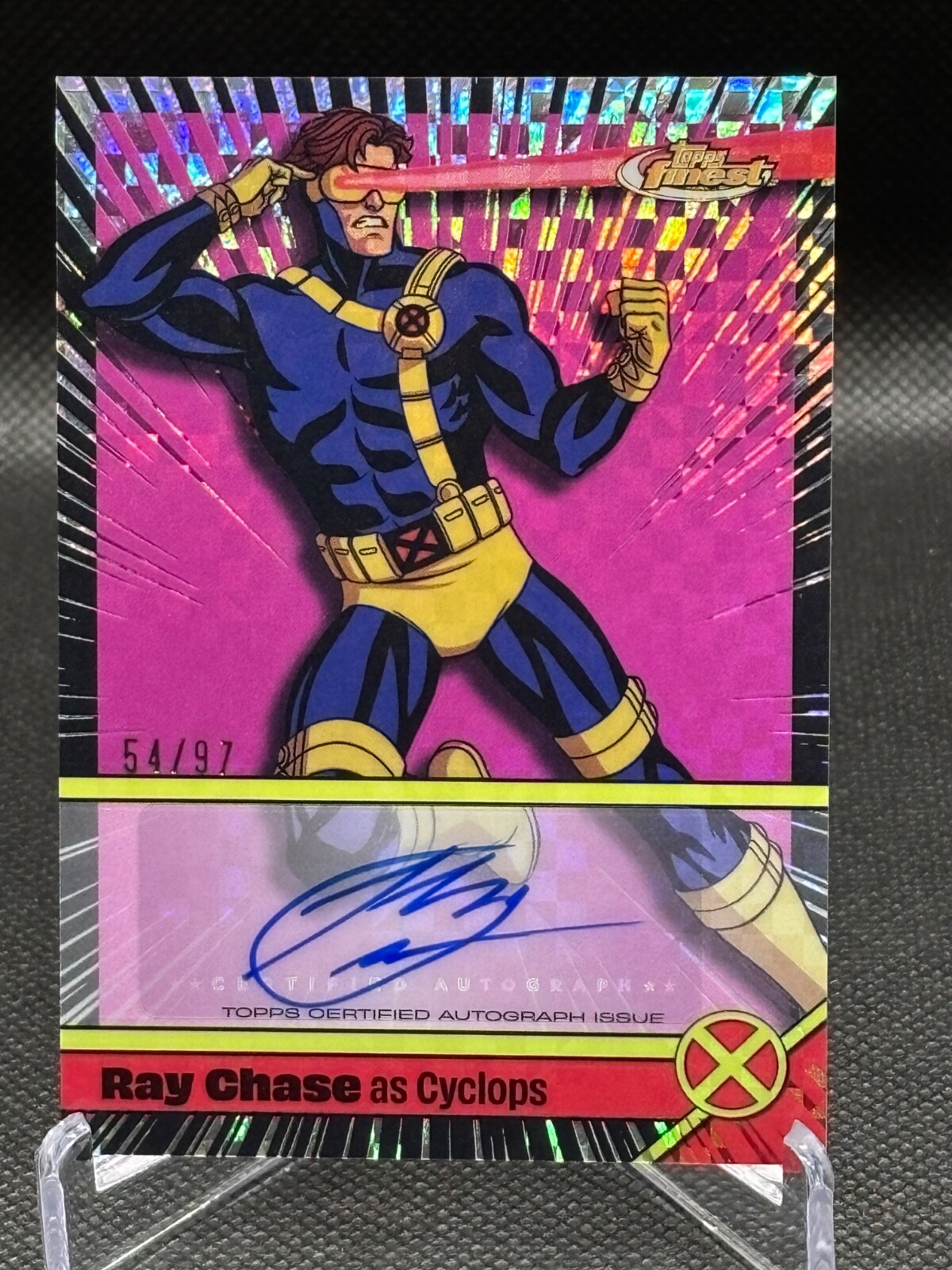 2025 Topps Finest X-Men '97 Cyclops /97 Voice Actor Auto Ray Chase #VA-RC SP
