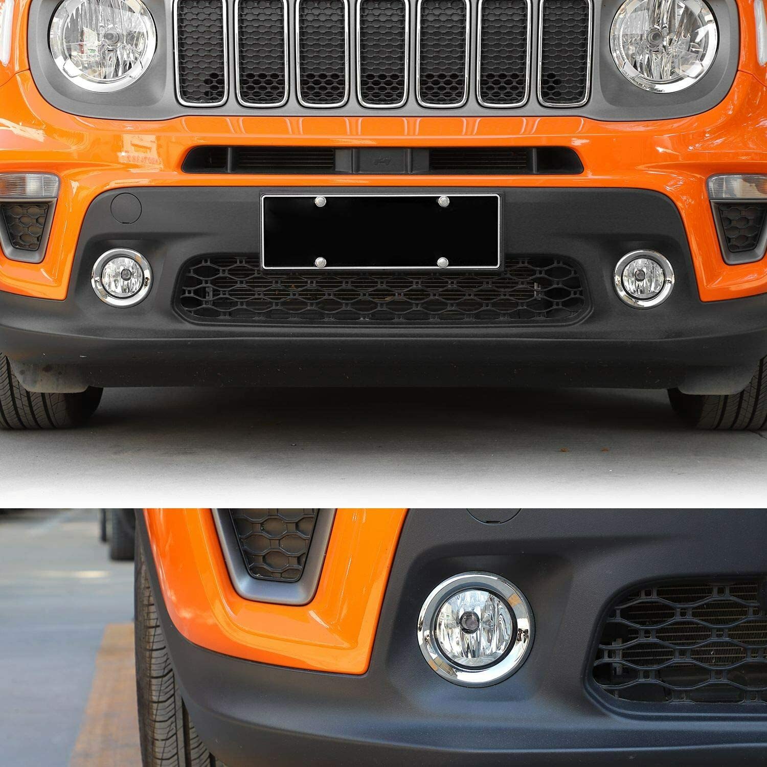 Front Fog Light Lamp Cover Bezel Trim Ring for for Jeep Renegade 2019
