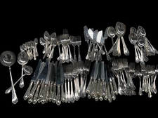 German Art Deco 1930's Krupp Berndorf Silverware 90 plate  129pc Serving Set