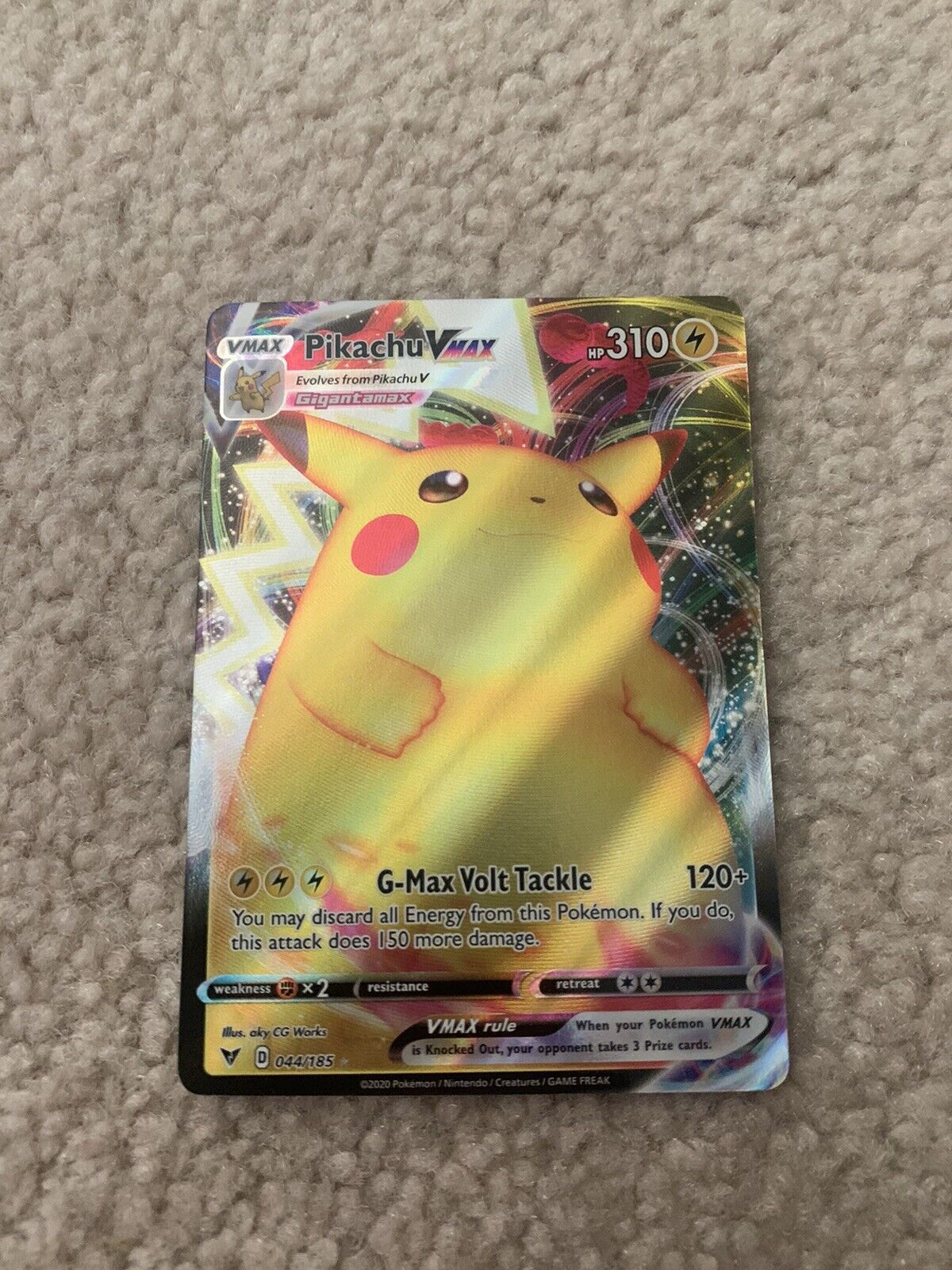 Pokemon Vmax Card Set - Pikachu VMAX 44/185 & Pikachu V 43/185 - Vivid  Voltage - Ultra Rare Card Lot