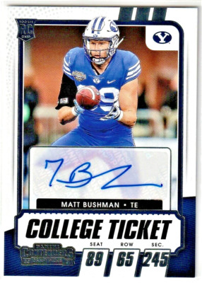 2021 Contenders MATT BUSHMAN RC Auto!!! Chiefs BYU