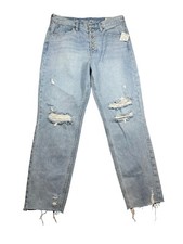 Free People We The Free High Rise Fray Hem Button Fly Jeans Size 28 NWT