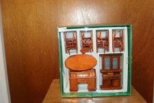 Dollshouse Miniature - Set of Dining Room Furniture, Dresser and Desk