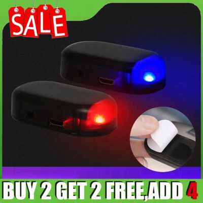 Solar Car Alarm LED Light Fake Security System Warning Theft Flash Blinking Lamp