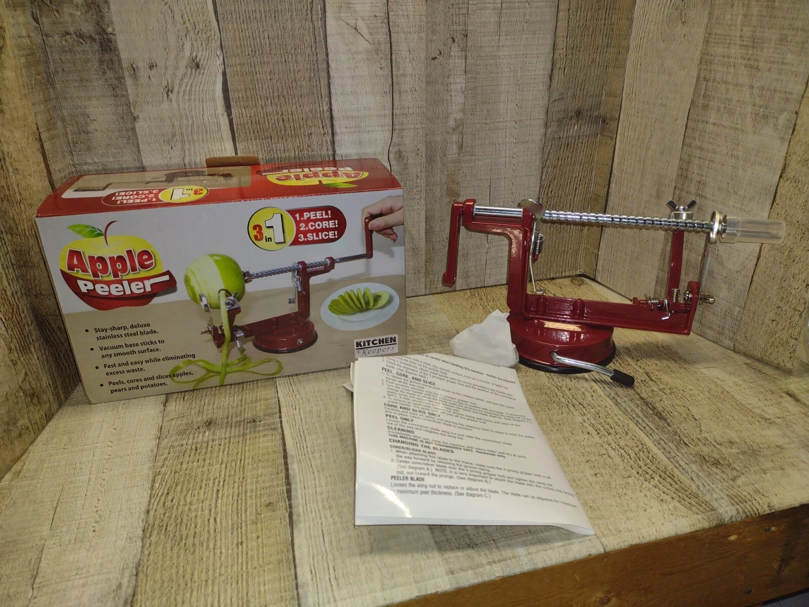 Kitchen Keepers 3-in-1 Apple Peeler Corer Slicer