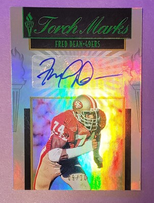2019 Panini Passing The Torch PTT Torch Marks Green Auto #'d /10 Fred Dean