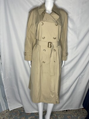 London Fog Maincoats Trench Coat 14 P Beige Belt Buckle
