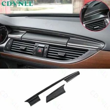 For Audi A6 A7 S6 S7 2012-2018 Carbon Fiber Steel Middle Console Dashboard Strip