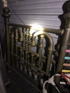 Antique Vintage Full Size Heavy Solid Brass Bed Headboard and Footboard & Frame!