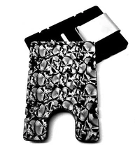 Punisher Pattern, Aluminum Wallet/Credit Card Holder, RFID Protection, Black