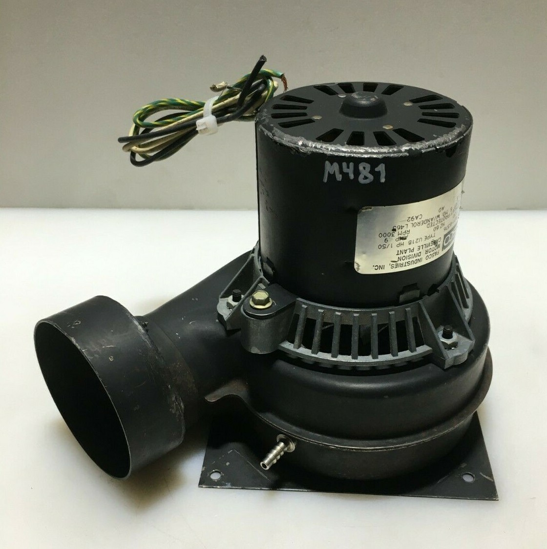 Fasco Draft Inducer Blower Motor 70216376 Type U21B 1/50 HP 120V used