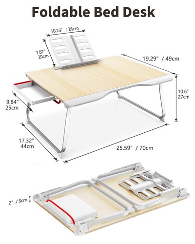 Plateau Ordinateur Portable Lit Table Stable XXL Pliable Table pour Sol Canapé Nourriture Arb... - Photo 7/7