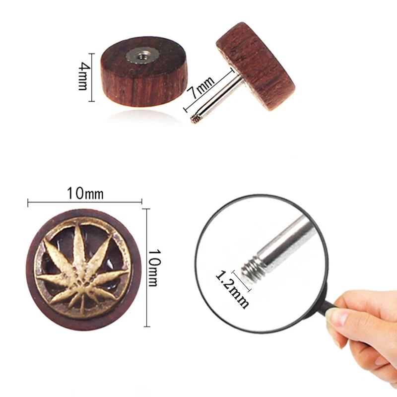 1 Par 16G Madera Falso Tramposo Retro Tapón para los Oídos Expansor Tornillo Perno Ilusión Pendiente Foto 3 de 3