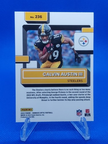 🔵 2022 Panini Donruss Optic Calvin Austin III Rated Rookie Pittsburgh Steelers - Picture 2 of 2