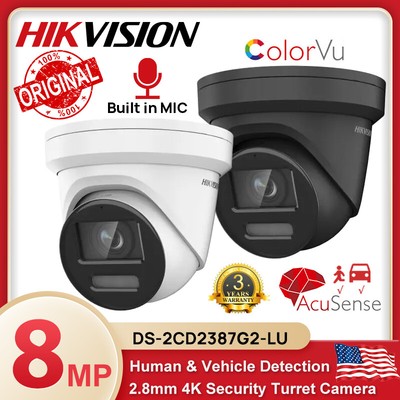 US Hikvision 4K 8MP ColorVu Turret Security IP Camera AcuSense DS-2CD2387G2-LU  
