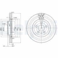 2X Delphi BG2844 Bremsscheibe FüR CitroËN Passend FüR Fiat Lancia Peugeot