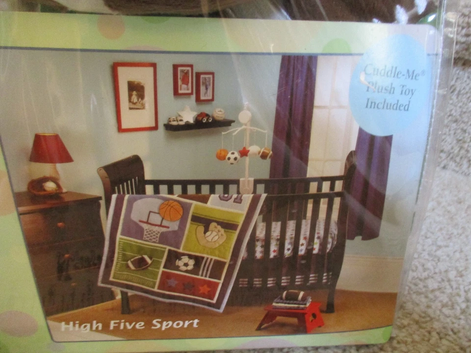 Juego de 4 piezas de ropa de cama para cuna edredón sábana con volantes felpa Little Bedding By NoJo nuevo Foto 3 de 4