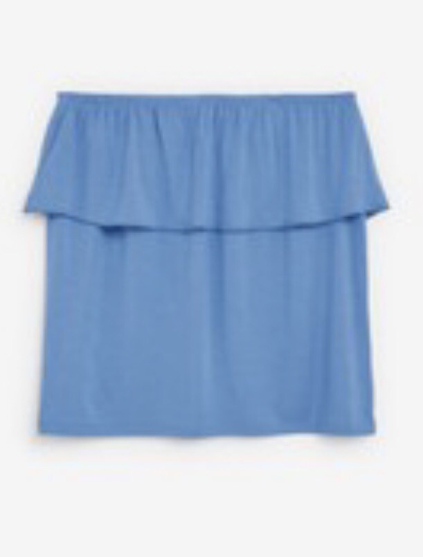 NEXT Ladies Blue Frilled Bandeau Top Size 22 Elasticated, Boob Tube, Brand  NEW