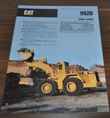 Caterpillar 992D Wheel Loader Specification Technical Data Brochure Prospekt
